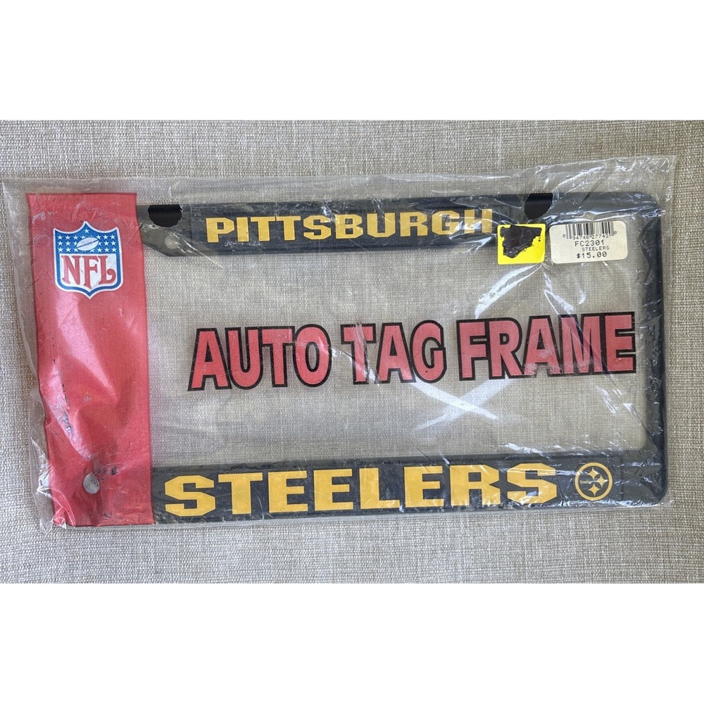 Pittsburgh Steelers Football Black Metal License Plate Frame Car Truck NFL Black